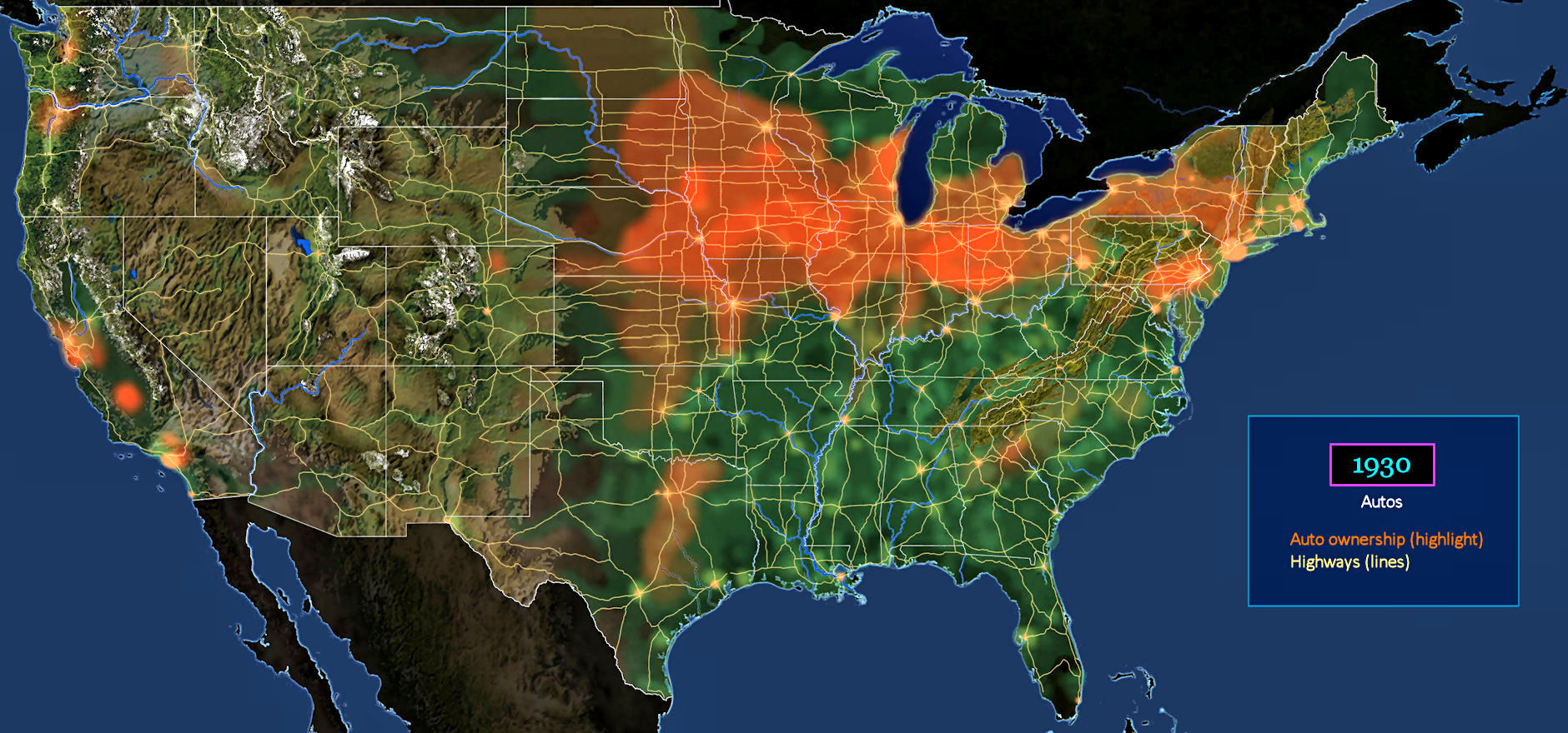 Auto ownership, 1930 map 